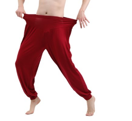 Square Dance Men Plus-sized Plus Size Loose Elastic Leisure Thin And Soft Practice Yoga Home Pants Lantern Anti Mosquito Pants