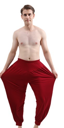 Square Dance Men Plus-sized Plus Size Loose Elastic Leisure Thin And Soft Practice Yoga Home Pants Lantern Anti Mosquito Pants