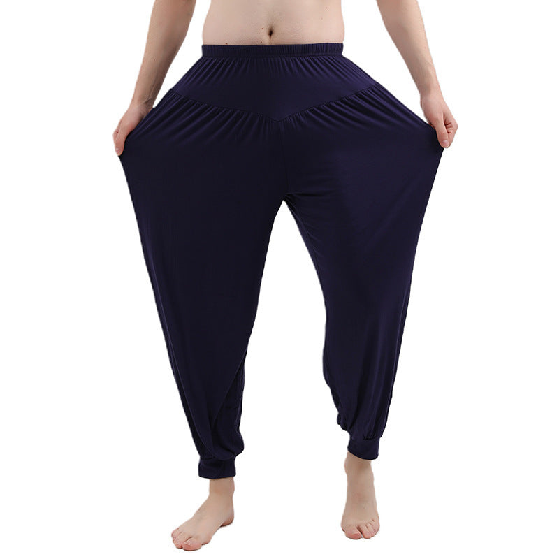 Square Dance Men Plus-sized Plus Size Loose Elastic Leisure Thin And Soft Practice Yoga Home Pants Lantern Anti Mosquito Pants