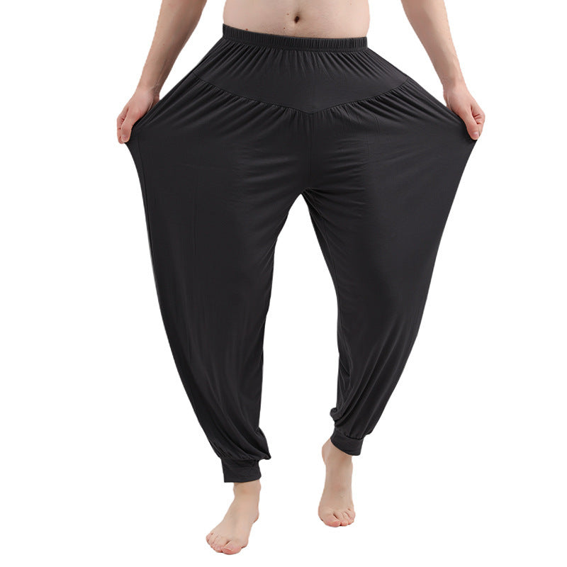 Square Dance Men Plus-sized Plus Size Loose Elastic Leisure Thin And Soft Practice Yoga Home Pants Lantern Anti Mosquito Pants