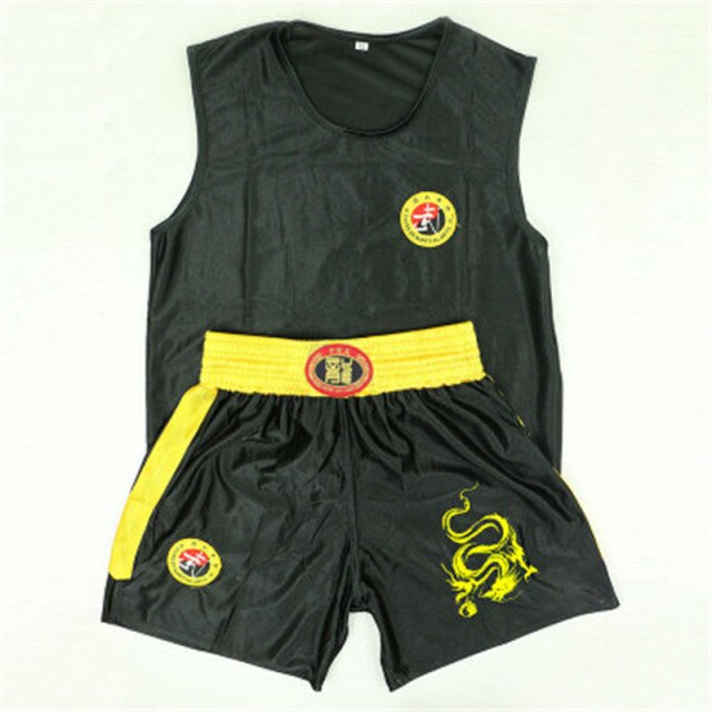 New Embroidery Dragon Kids Adults Jiu Jitsu Muay Thai MMA Boxing Shorts Set Sanda Grappling Sparring Uniforms Outfits Brand 2020