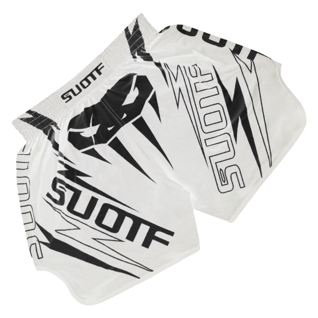 Muay Thai Shorts Printed Men's Shorts MMA Fighting Pants Taekwondo Sanda Martial Arts Clothing Ladies Children's Boxing Pants