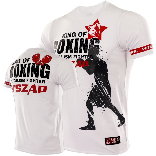 Bangkok Boxing MMA T Shirt Gym Tee Shirt Fighting Martial Arts Fitness Training Wolf Muay Thai T Shirt Men Homme S-4XL VSZAP