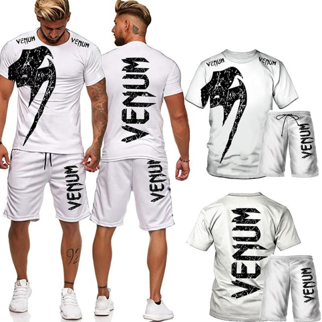 3D Cobra Kai Print Mixed Martial Arts T-Shirts+Shorts Sport Suit Men's Gym Training Fighter Sportwear Tracksuit Set 2 Pcs Cool