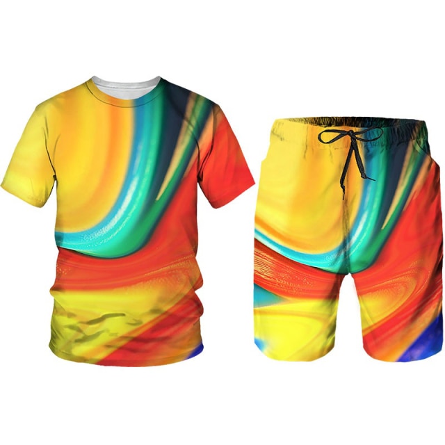 3D Cobra Kai Print Mixed Martial Arts T-Shirts+Shorts Sport Suit Men's Gym Training Fighter Sportwear Tracksuit Set 2 Pcs Cool