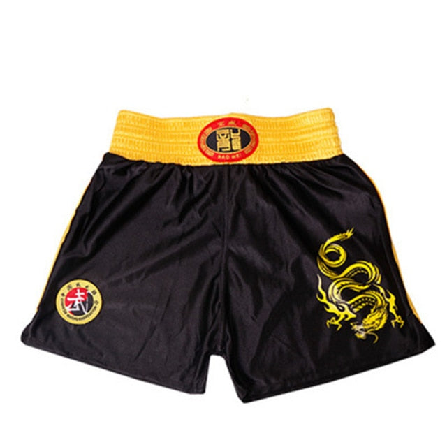 New Embroidery Dragon Kids Adults Jiu Jitsu Muay Thai MMA Boxing Shorts Set Sanda Grappling Sparring Uniforms Outfits Brand 2020