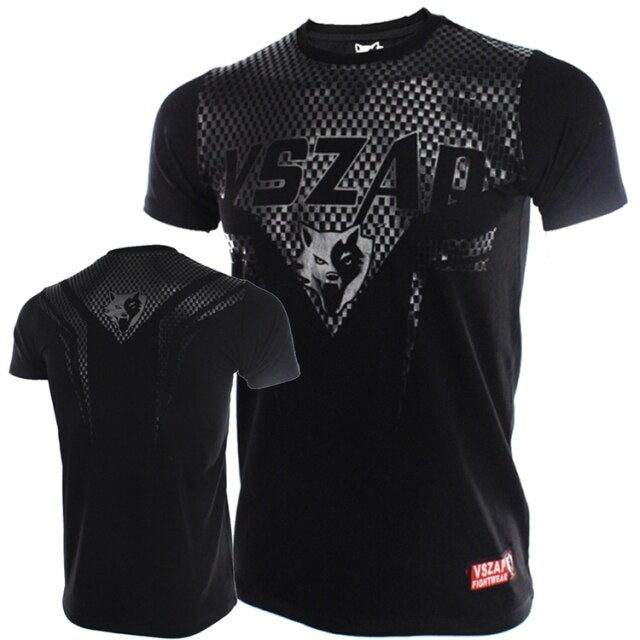 Bangkok Boxing MMA T Shirt Gym Tee Shirt Fighting Martial Arts Fitness Training Wolf Muay Thai T Shirt Men Homme S-4XL VSZAP