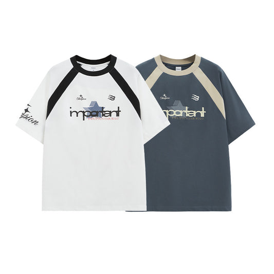 Retro Sports T-shirt Five-in-one Technology Fabric American Casual Style Short Sleeve