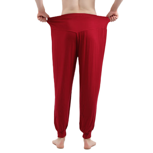 Square Dance Men Plus-sized Plus Size Loose Elastic Leisure Thin And Soft Practice Yoga Home Pants Lantern Anti Mosquito Pants