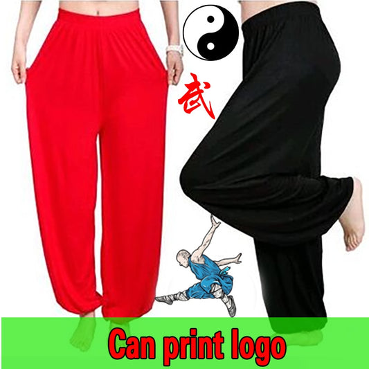 chinese Kung Fu training pants Martial arts pants tai chi pants loose bloomers yoga pants man Wing chun pants costume female
