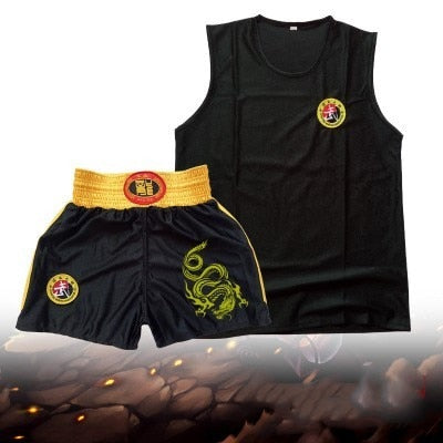 Unisex Boxing Uniform Sanda Suit Kongfu Uniform Bruce Lee Wushu Clothing Martial Arts Performance Costume for Children Adult