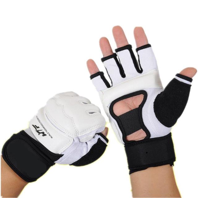 Half Finger High Quality Gloves WTF Taekwondo Training Boxing Gloves Sanda Karate Martial Arts White Gloves Protector