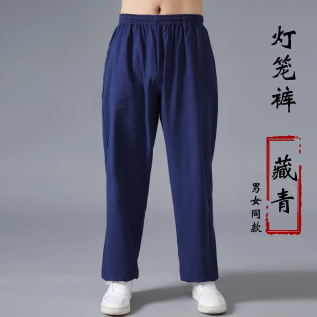 Loose Cotton Linen Pants For Men Harem Pants Men's Tai Chi Pants Martial Arts Kung Fu Summer Running Pants Yoga