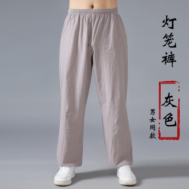 Loose Cotton Linen Pants For Men Harem Pants Men's Tai Chi Pants Martial Arts Kung Fu Summer Running Pants Yoga