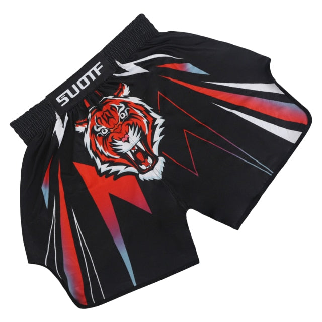 Muay Thai Shorts Printed Men's Shorts MMA Fighting Pants Taekwondo Sanda Martial Arts Clothing Ladies Children's Boxing Pants