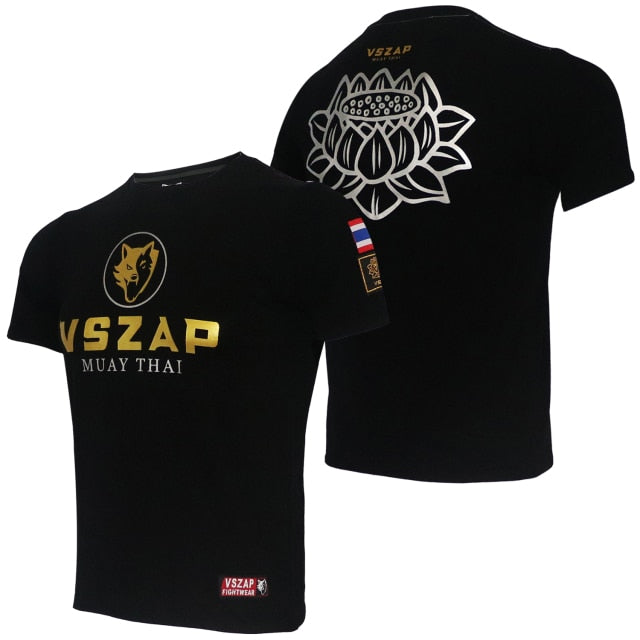 VSZAP Jiu Jitsu Muay Thai T Shirt Men Homme Boxing MMA T Shirt Gym Tee Shirt Fighting Fighting Martial Arts Fitness Training