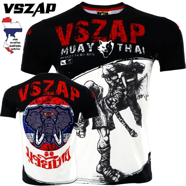 VSZAP Jiu Jitsu Muay Thai T Shirt Men Homme Boxing MMA T Shirt Gym Tee Shirt Fighting Fighting Martial Arts Fitness Training