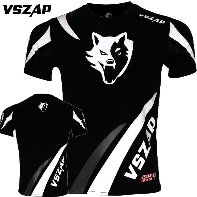 VSZAP Jiu Jitsu Muay Thai T Shirt Men Homme Boxing MMA T Shirt Gym Tee Shirt Fighting Fighting Martial Arts Fitness Training