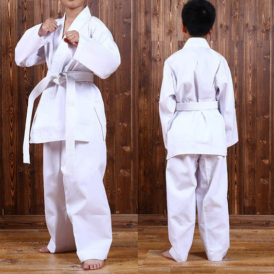 Uniforme de karatê para crianças e adultos Uniforme de estudante de karatê leve com cinto para treinamento de artes marciais