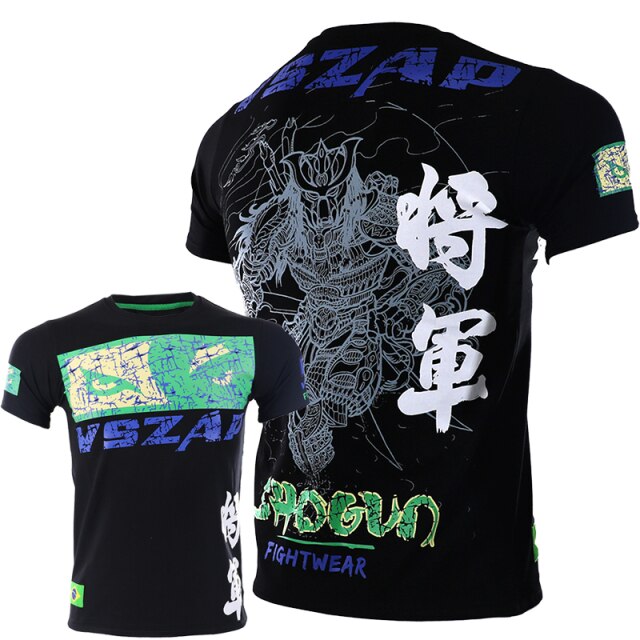 VSZAP Bangkok Boxing MMA T Shirt Gym Tee Shirt Fighting Martial Arts Fitness Training Wolf Muay Thai T Shirt Men Homme S-4XL