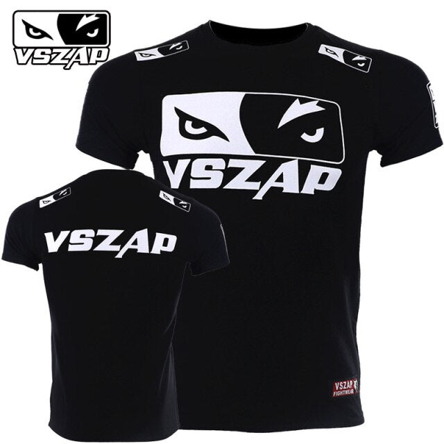 VSZAP Bangkok Boxing MMA T Shirt Gym Tee Shirt Fighting Martial Arts Fitness Training Wolf Muay Thai T Shirt Men Homme S-4XL