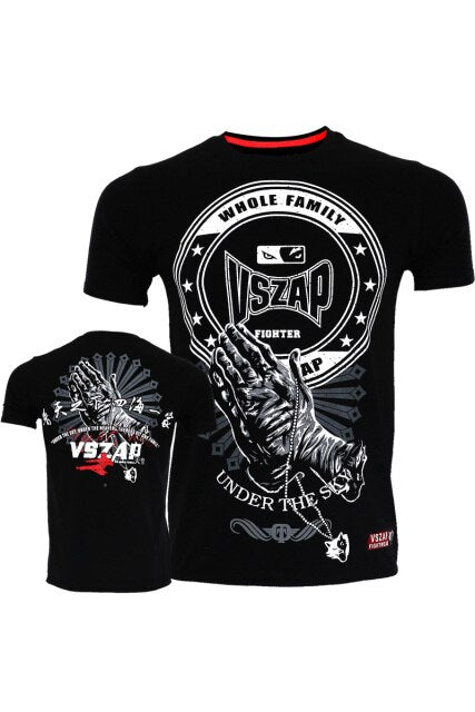 VSZAP Bangkok Boxing MMA T Shirt Gym Tee Shirt Fighting Martial Arts Fitness Training Wolf Muay Thai T Shirt Men Homme S-4XL